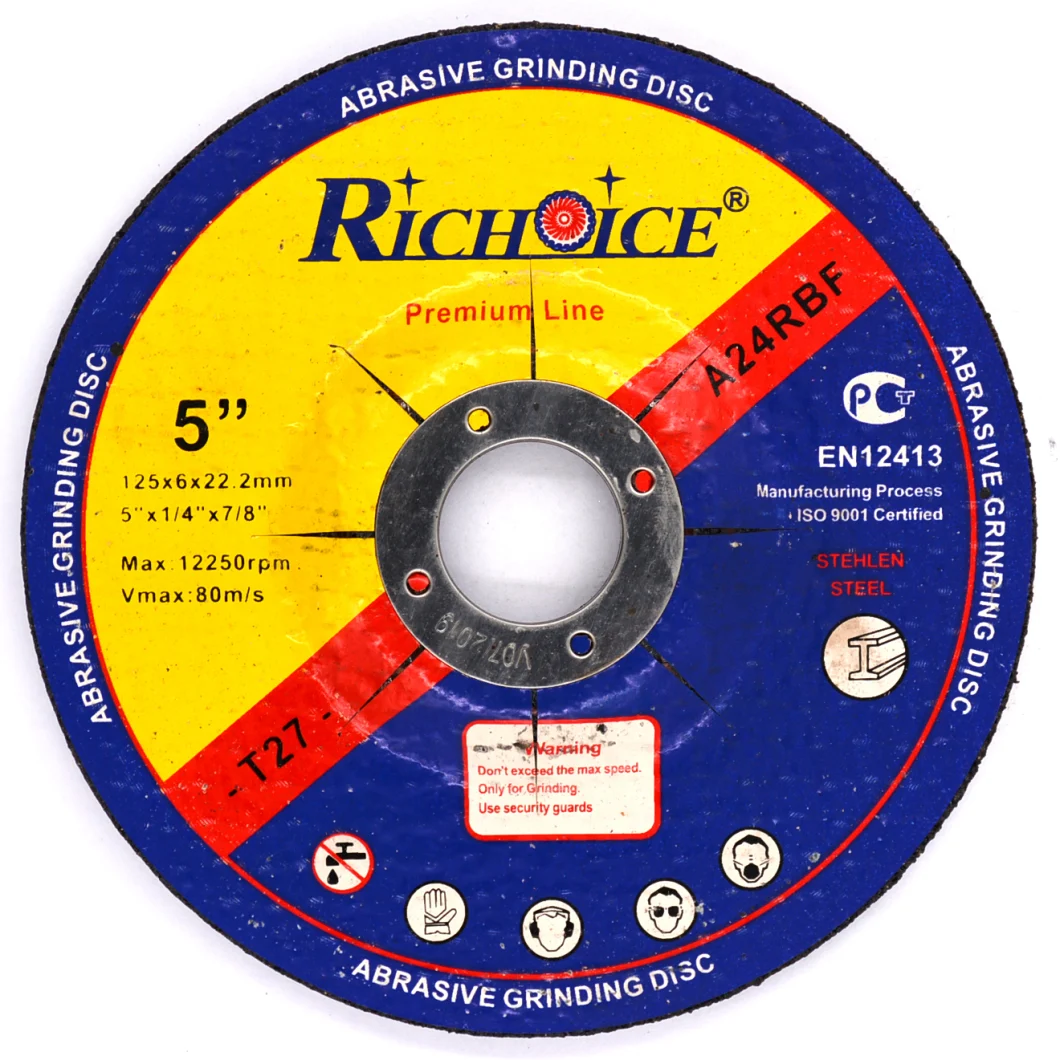 Richoice Diameter 50mm Thickness 6mm Bore 10mm T29 Abrasive Grinding Wheel for Cutting Metal