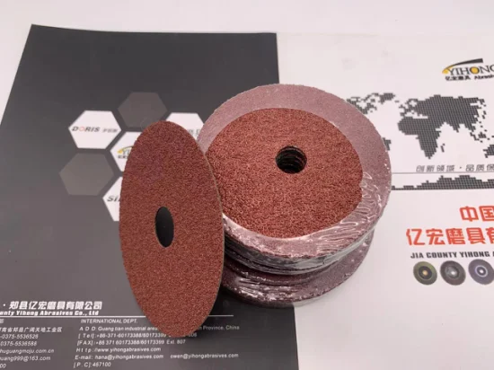 Disco de fibra de lijado para esmerilado vulcanizado con abrasivo de cerámica, alúmina fundida de zirconio, óxido de aluminio, carburo de silicio