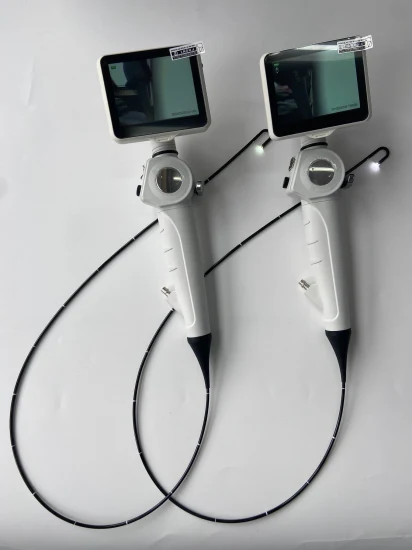 Videoendoscopio flexible con extremo distal de 2,8 mm, canal de trabajo de 1,2 mm, desviación de 180 grados, pantalla de 3,5 pulgadas
